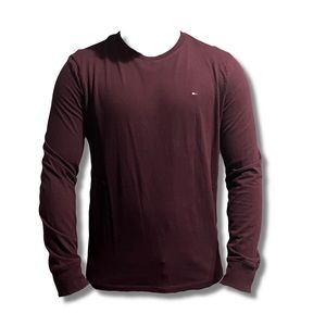 Tommy Hilfiger Long Sleeve T-Shirt- Dark Red